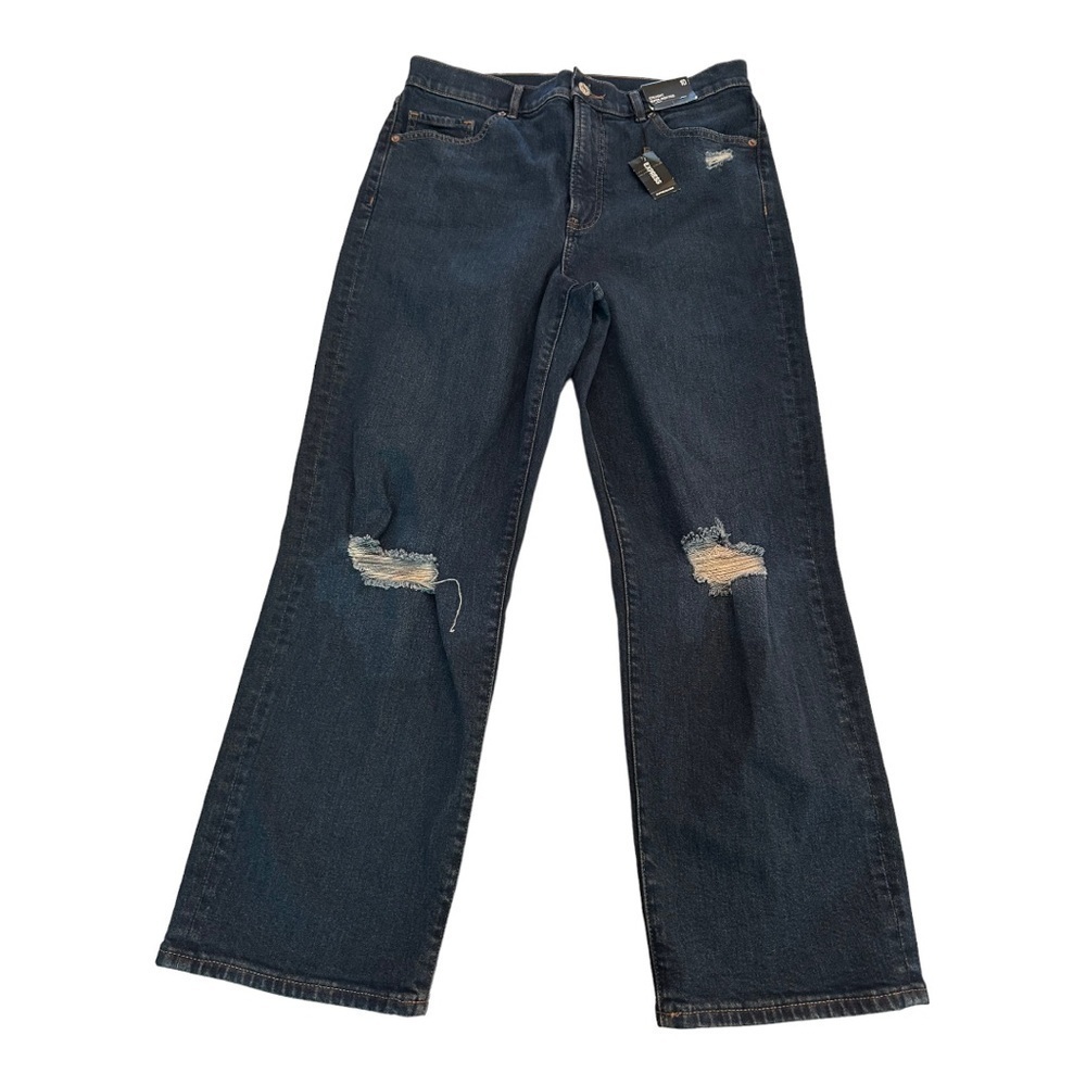 Express Super High Waisted Distressed Ripped Knee Jeans